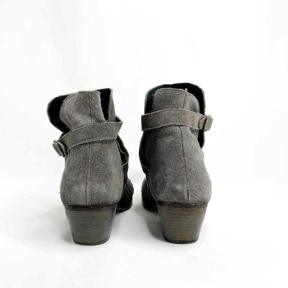 FREE PEOPLE Venture Ankle Boots Woven Suede Stone - Picture 8 of 11